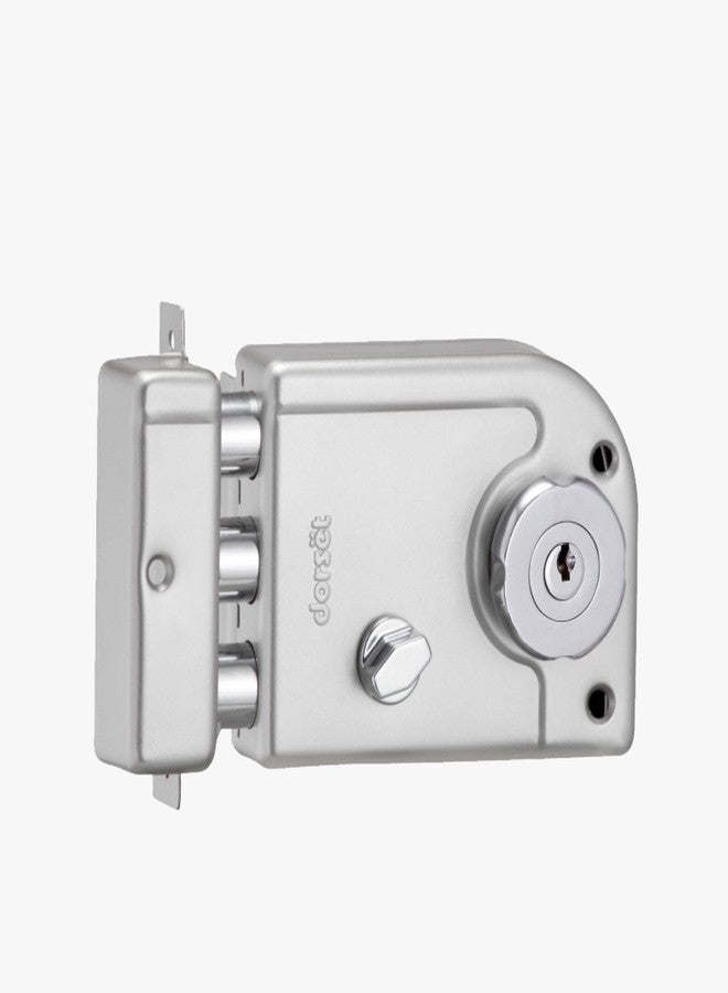 Dorset Phantom Rim Lock for Main Door | Both Side Key Lock, Secure Dimple Key | 50,000 Cycle Durability | Best Fit for 30-60mm Residential & Commercial Doors | Satin Nickel Finish | PHA300SN - Image 1